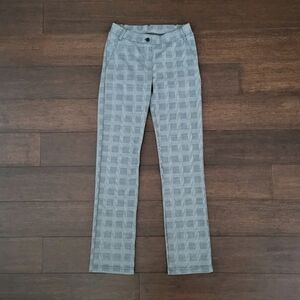 Yogipace Women's Plaid Pull-On Straight Leg Stretch Pants Size XS Black & Gray